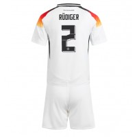 Nemecko Antonio Rudiger #2 Domáci Detský futbalový dres ME 2024 Krátky Rukáv (+ trenírky)